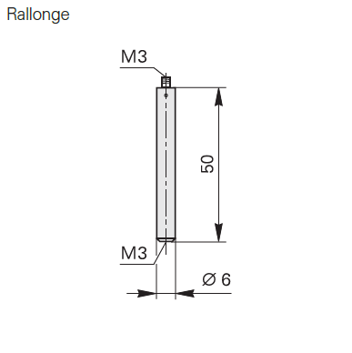 Rallonge pour tige de palpage HEIDENHAIN